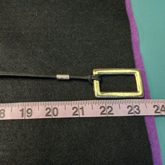 Chico's Corded Gold tone Square & Rectangle Necklace - Picture 3 of 6